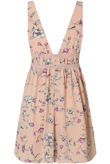 Contrast Floral Back Zip Up Shift Dress in Pink