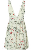 Contrast Floral Back Zip Up Shift Dress in White