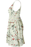 Contrast Floral Back Zip Up Shift Dress in White