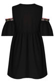 Cold Shoulder Crochet Detail Dress In Black