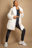 Cream Shaggy Borg Fleece Coat