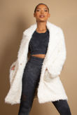 Cream Shaggy Borg Fleece Coat