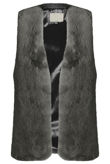 Grey Ribbon Knot Up Shaved Fur Gilet