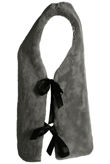 Grey Ribbon Knot Up Shaved Fur Gilet