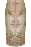 Sheer Mesh Midi Skirt With Sequin Detail In Rose 