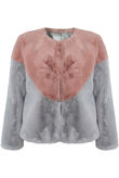 Rose and Grey Two Tone Fur Jacket