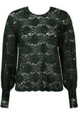 Green Floral Crafted Lace Blouse 