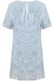 Sequin Short Sleeve Mini Dress in Sky