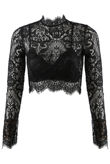 Black Lace Intricate Scallop Top