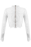 White Lace Intricate Scallop Top