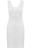 White Floral Lace Back Zip Up Bodycon Dress