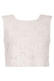 White Crochet Floral Lace Top