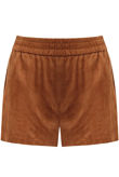 Camel Suede Look Shorts