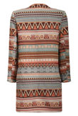 Green Tribal Aztec Print Overcoat