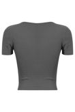 Grey Basic Wrap Front Crop Top