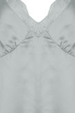 Grey Satin Lace Trim Cami Tops