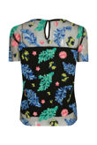 Embroidered Mesh Overlay Tops