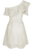 White Crochet Front Button Up Shift Dress 