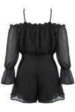Black Polka Dot Off Shoulder Playsuit
