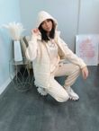 Beige Rock Embellished Gilet Loungewear Set