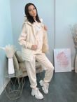 Beige Rock Embellished Gilet Loungewear Set