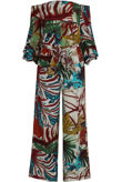 Contrast Floral Print Off Shoulder Jumpsuit 