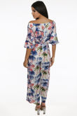 Contrast Floral Print Off Shoulder Jumpsuit