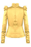 Mustard Satin Structured Blouse With Neck Tie