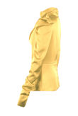 Mustard Satin Structured Blouse With Neck Tie