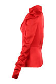Red Satin Structured Blouse With Neck Tie