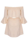 Off Shoulder Bell Sleeve Top in Rose