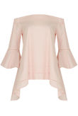 Off Shoulder Bell Sleeve Top in Rose