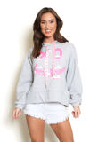 Grey XO Slogan Hoodie