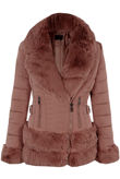 Rose Fitted Quilted Puffer Jacket With Faux Fur