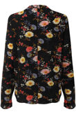 Black Cut Out Neck Floral Blouse