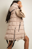 Hooded Puffer Gilet With Black Tabard