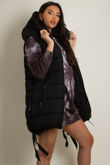 Hooded Puffer Gilet With Black Tabard