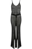 Black Metallic Knitted Crop Top