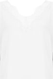 White Low Back Lace Trim Tops