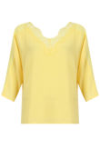 Yellow Low Back Lace Trim Tops