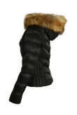 Black Quilted Jacket with Fur Hood