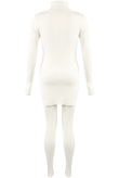 Black Ribbed Polo Neck Loungewear Set