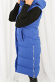 High Shine Sleeveless Long Puffer Jacket