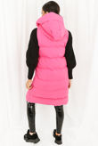 Fuchsia Longline Puffer Gilet with Hood 