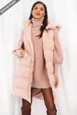High Shine Sleeveless Long Puffer Jacket