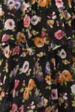 Black Floral Printed Ruffle Dress