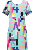 Multicolour Print Back Zip Up Shift Dress 