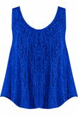 Royal Blue Lace Textured Sleeveless Top