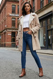  Beige Fleece Lined Overcoat