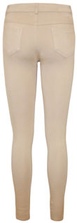 Beige Stretch Tight Fitting Pull Up Jeggings